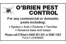 Logo for O’BRIEN PEST CONTROL Logo for O’BRIEN PEST CONTROL